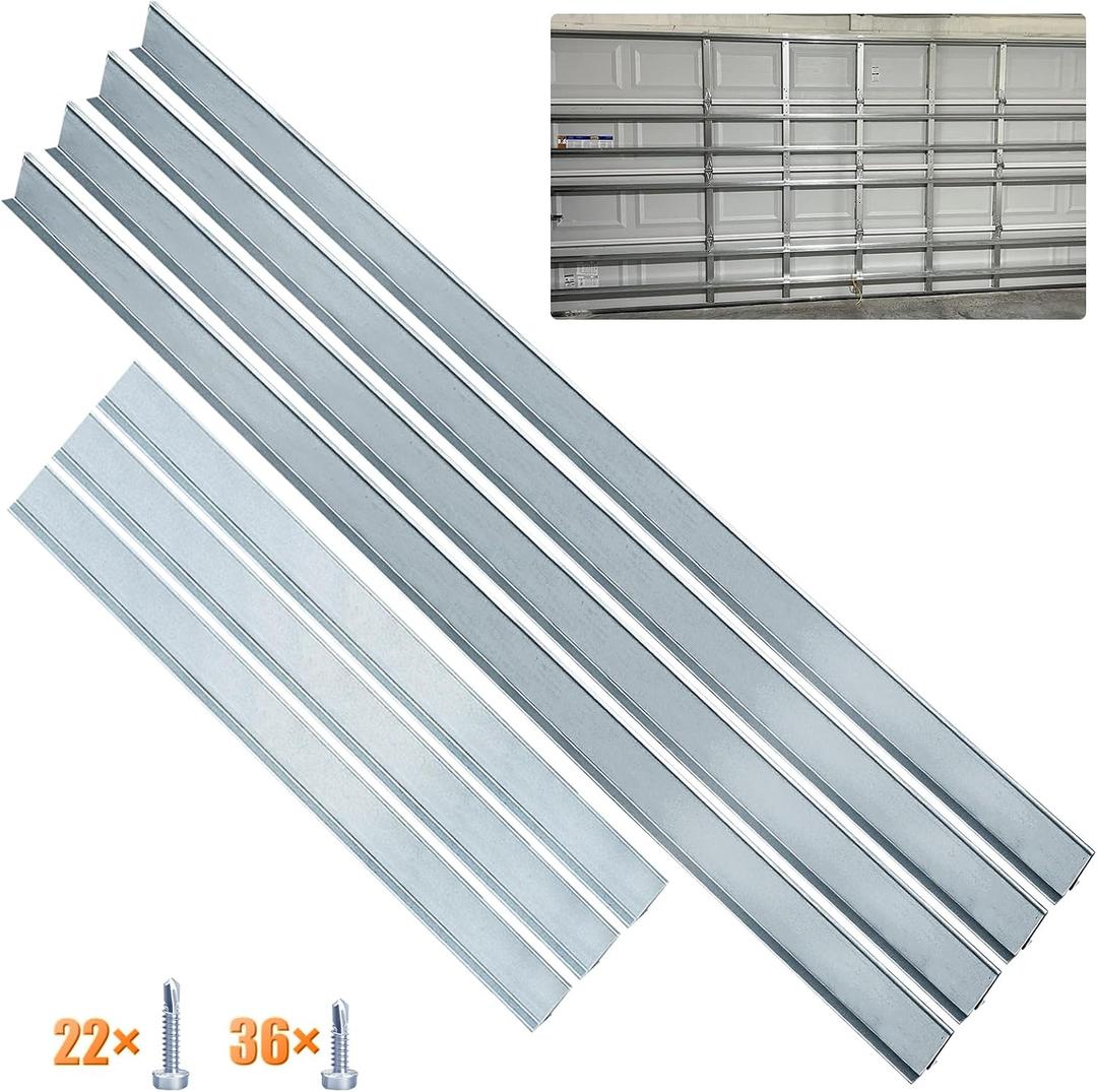 Heavy Duty Garage Door Reinforcement Struts - Ultimate Hurricane, Storm, Snow, and Wind Protection, Garage Door Braces, Reinforcement Kit, DIY & Professional Installation(16FT(4+3) Strut)