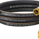 5/8 in. 10 ft. High Flow Heavy Duty Garden Hose Flexible Hybrid Rubber Water Hose, No Memory Durable Premium Water Hose Leader Hose for Watering, Irrigation, Water Transfer Pump