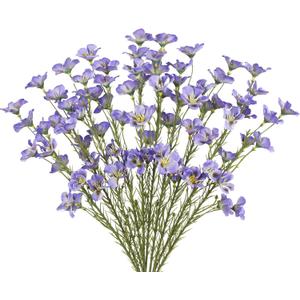 CITYES 10 Pcs Artificial Wildflowers with Stems Bulk Silk Spring Flowers 21 Inch Fake Forsythia Branches Purple Faux Wildflowers Floral Arrangements for Home Decor Indoor Outdoor Wedding Centerpieces