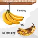 3 x Banana Hook Under Cabinet 2 Pack, Hanger to Keep Bananas Fresh, Holder 2 Pcs