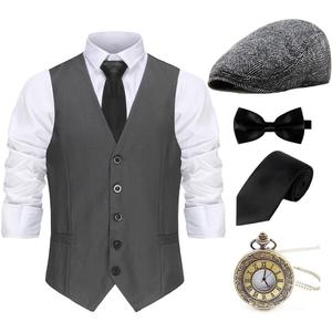 Gionforsy 1920s Mens Costume Gatsby Gangster Costume Accessories Set 20s Hat Bow Tie