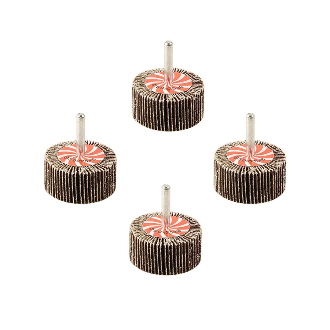 40 Grit Abrasives Aluminum Oxide 2 Inch Flap Wheel - 1 Length 1/4" Shank Mounted Sander for Deburring, Sanding, Grinding, Paint Removal,Polishing Wheel for Drill & Grinder (4pcs)