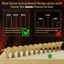 Horse Race Board Game, Magnetic Horse Racing Game with 100 Chips, 12 Magnet Wooden Horses, 2 D12 & 2 Cards, Thickened Solid Wood Horse Game Set Luxury Board Games for Family Nights Party Gifts