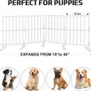YORWHIN Short Puppy Gate - 17 Inch Height Dog Gate, Metal Free Standing Pet Gates, Expands Up to 48 Inches for Indoor/Outdoor, Step Over Pet Fence for Small Dogs