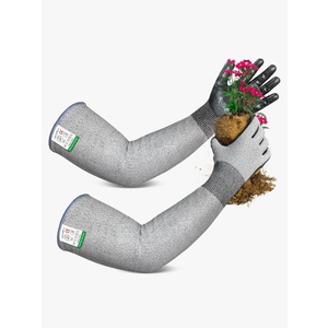 Evridwear Long Gardening Gloves Cut Resistant Sleeves with Anti-slip Nitrile Coated Palm for Gardening and Landscaping