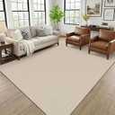 KOZYFLY 6x9 Dining Room Rugs, Washable Area Rug for Living Room, Non Slip Rugs for Bedroom, Braided Floor Carpet for Nursery, Office, Cotton Rug Home Indoor Decor, Ivory/Camel/Brown