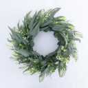 Seasons 22 inch Eucalyptus Wreath for Front Door, Artificial Spring & Summer Wreath with Greenery Leaf for Farmhouse, Wall, Window or Wedding Home Decor (Green)