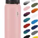 Fanhaw 32 oz Insulated Stainless Steel Water Bottle with Anti-Dust Chug Lid, Leakproof Vacuum Sports Bottle for Men & Women (Pink)