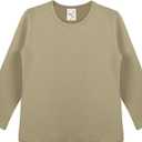 Lilax Girls' Basic Long Sleeve Round Neck Cotton T-Shirt