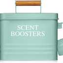 Calindiana Modern Farmhouse Metal Laundry Scent Booster Beads Dispenser Container with Scoop for Laundry Room Decor and Accessories and Space Saving Laundry Room Organization and Storage, Mint