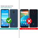 Cricket Icon 3 Case(3rd Version)/At&t Motivate 2 Case(2nd)/Cricket Splendor Case w/Tempered Glass Screen Protector Protective Cover Black