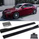 JMTBNO 2M/78.7'' Universal Black Side Skirts Rocker Extension Panel Body Kit Lip Splitters Winglet Splitters Lip 6pcs Compatible with Honda Accord Civic Subaru Mazda Ford Nissan Altima