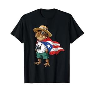 Coqui Frog Puerto Rico Flag Puerto Rican Taino Boricua T-Shirt, S