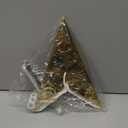 Mudder 19.7 Inch Christmas Star Paper Lantern 7 Pointed Christmas Window Lantern with 10 LED Light Strings Hanging Pendant Xmas Tree Ornaments for Holiday Decor Home(Trendy,Gold)