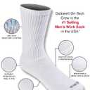Dickies Men's Dri-Tech Essential Moisture Control Crew Socks Multipack, Solid White (6 Pairs), Large