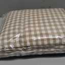 KKJIAF 4 Pieces Plaid Ruffle King Size Sheets Set, Cotton Gingham King Sheet Set Linen Feel Comfy Breathable Ruffed Plaid Bed Sheet Set with 16 Inches Deep Pocket, Taupe