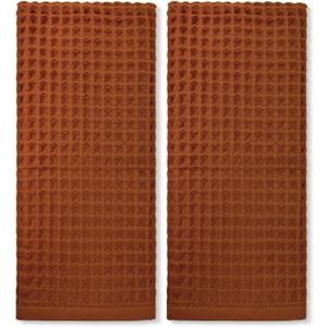 Jacquotha Waffle Hand Towels for Bathroom Kitchen 2-Piece (Rust)  Cotton Quick Dry, Super Soft, Absorbent Towels for Fall Decor, 13x29