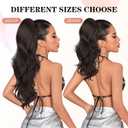 BOGSEA Ponytail Extension 20 Inch Drawstring Ponytail Extension for Women Long Wavy Hair Extensions for Daily Use(Brown Black)