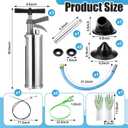 8 Pcs High Pressure Toilet Plunger Kit for Sink Shower Kitchen Clog, Silver