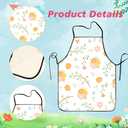 Lucleag Spring Apron for Men Women, Spring Flower Apron Floral Aprons for Adults Chef, Kitchen Aprons for Springtime Easter Day Gifts Dinner Cooking Baking Gardening Party Decoration