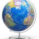 13 Inch Large World Globe for Adult, Educational Globe for Children, Colorful HD World Map Details for Kids Learning, Illuminated Globes Lamp for Kids Gift and Bedroom Office Decor