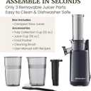 Elite Gourmet EJX600 Mini Compact Small Space-Saving Masticating Slow Juicer Cold Press Juice Extractor, Nutrient and Vitamin Dense, BPA-Free Tritan, Easy to Clean, 16 oz Juice Cup, Charcoal Grey