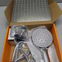 10 inch Rainfall Shower Head Combo Stainless Steel, THE FIRST WATERFALL mode, 10 Inch Rain Shower Head with Handheld 6 Spray Modes High Pressure, Overhead Shower Adjustable Extension Arm,Chrome (Silver)