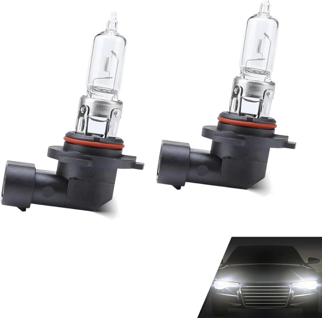 2 PCS 9005 Car Halogen Bulb, 12V 55W Quartz Lamp Ultra-bright Beam Low/High Beam Light Replacement, All-in-one Plug and Play Bulb, Universal Lighting Accessories for Car (Warm White Light #9005)