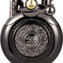 Kerosene Lighter Vintage Antique Soft Flame Lighter for Collection-Decorative-Gift-Present (Black)