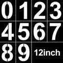 12 Inch Large Number Stencils Reusable Plastic Digital Templates for Cake Address Painting