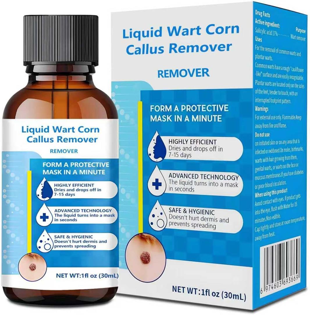 2 x Fast Acting Liquid Wart Corn Callus, Plantar Wart Corn Remover Freeze Off for Feet: Exclusive Formula 17% Salicylic Acid Wart Freeze Off for Plantar Wart, Common Wart, Flat Wart, Corn 30ml.