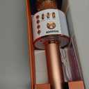 BONAOK Wireless Bluetooth Karaoke Microphone,3-in-1 Portable Handheld Karaoke Mic Speaker Machine Home Party Birthday for All Smartphones PC(Q37 Rose Gold)