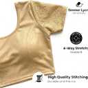 Chandrakala Women's Stretchable Readymade Indian Ethnic Saree Blouse Crop Top Choli (B102) (Gold-b, Small)