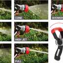 Eden 96806 Heavy-Duty Metal Fireman Hose Nozzle | 7 Spray Patterns, High-Pressure Garden Sprayer with Quick Connect Set & Bonus Washers