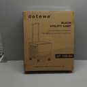 Folding Utility Cart Black Portable Rolling Crate Handcart Foldable Shopping Trolley Collapsible, with Lid, on Wheels, for Grocery, Garden, Office, Storage, Teacher, Tool (Black)