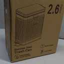 Small Trash Can with Lid Soft Close-10L/2.6 Gal Stainless Steel Outdoor Dog Poop Garbage Can-Metal Waste Bins with Pedal for Bathroom Bedroom Office-Black