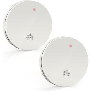 Jemay 10 Year Lithium Battery Photoelectric Smoke Detectors,Ultra Thin Design Smoke Detetor,Smoke Alarm with Automatic Brightness Adjustment, Fire Safety with Self-Test and Easy Test Button,2 Packs