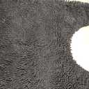 Toilet Rugs U-Shaped 24x20, Extra Soft Absorbent Chenille Contour Bathroom Rugs for Toilet, Dry Quickly, Machine Washable, Non-Slip Bath Mat, Dark Grey