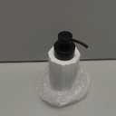 Essentra Home White Marble Soap Dispenser with Black Pump, Refillable Liquid Soap Dispenser for Bathroom & Kitchen. 16 Oz. Capacity.