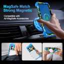 Hekodonk for Galaxy S26 Plus Case Magnetic,[Compatible with MagSafe] Three Layer Heavy Duty Shockproof Hard Plastic+Soft Silicone Full Protective Case for Samsung Galaxy S26 Plus 6.7 inch,Blue Black