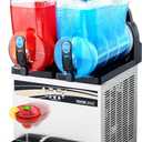 VEVOR Commercial Slushy Machine, 15Lx2 Double Tank Margarita Machine, 120 Cups Stainless Steel Margarita Smoothie Frozen Drink Machine, Slushie Machine for Party Restaurants Cafe Bars