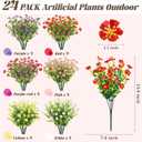 Der Rose 24 Bundles Fake Flowers Artificial Dasiy Faux Flowers Bulk for Outdoor Spring Garden Porch Farmhouse Decor