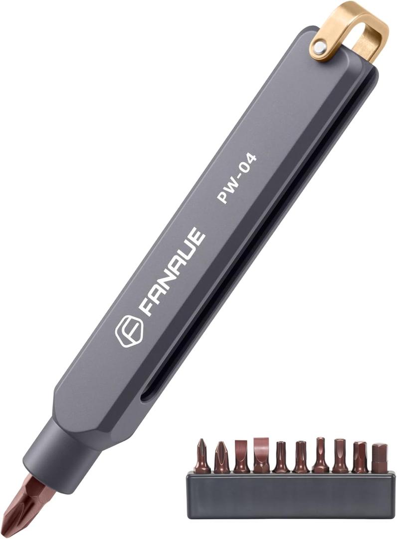 FANAUE Magnetic Screwdriver Set Durable EDC Portable Screwdriver with Side Storage for Electronics Repair DIY Compact Pocket Screwdriver