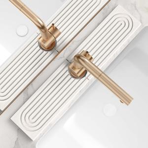 Eormoe Stone Faucet Mat for Kitchen Sink  Diatomite Drying Stone Mat & Sink Protector, Prevents Moisture  Sink Splash Guard Water-Absorbing Stone Tray for Bathroom Counter (Light Grey, 20" x 3.9")