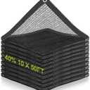 40% Shade Cloth - 10 x 50 FT Shade Cloth for Garden Black Garden Sunblock Shade Net with Reinforced Grommets for Greenhouse Outdoor Patio Canopy Plants Chicken Coop