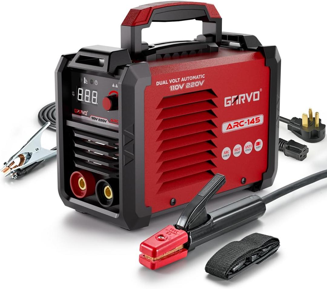 GARVO 110V/220V Dual Voltage Portable Welding Machine,145Amp ARC Welder Mini Stick welder Digital Display LCD, Hot Start, Arc Force and Anti-Stick ARC-145(ARC-145)