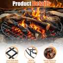 24" Fire Pit Grate Round Heavy Duty Steel Raised Firepit Grate