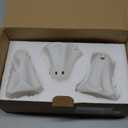 AOMOONOA Ceramic Ghosts Small White Ghost Figurine, 3PCS Light Up Ghost Decor, Small LED Ghost Halloween Decor Spooky Sculptures for Indoor Halloween Party Tabletop Home Shelf Decoration