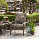 Arden Outdoor Deep Seat Cushion Set (4-Pack), 24 in x 24 in, Weather-Proof, Rain-Proof, Fade Resistant Patio Cushion for Chair, Sofa, and Couch Phoebe Grey Floral