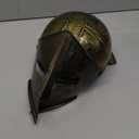 Medieval Roman Knight Helmet,Plastic Greek Spartan Gladiator Helmet Medieval Costume Accessories,Halloween Hat (Gold Red-e)